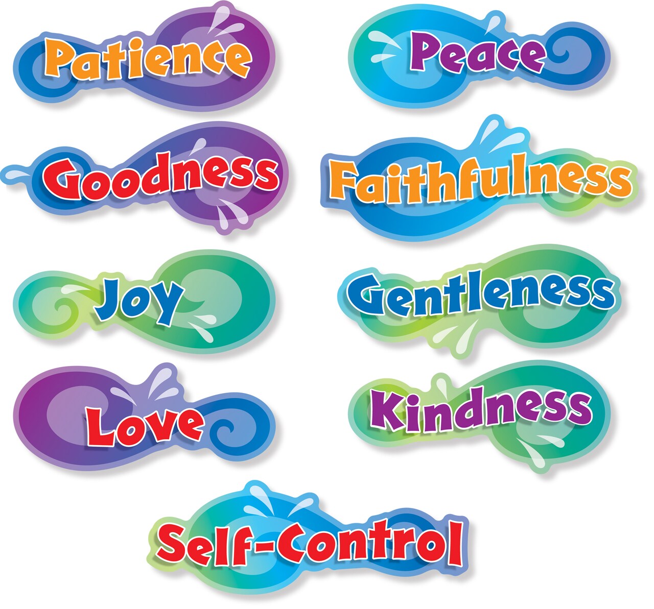 Carson Dellosa Fruit of the Spirit Bulletin Board Set, Colorful Christian Classroom Decorations, Religious Mini Bulletin Board Set for Christian Classroom